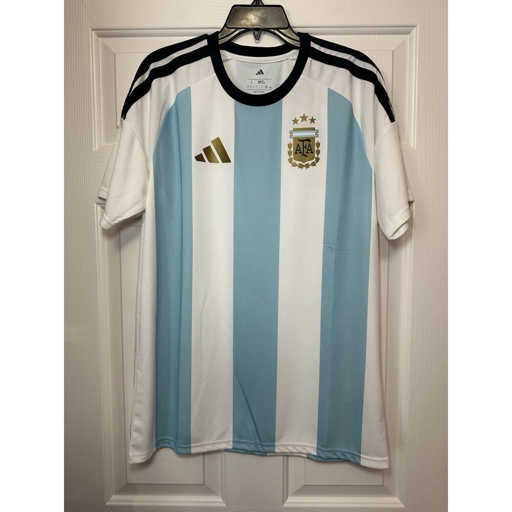 Size L adidas Argentina AFA Home Soccer Jersey Fan KA8069 Mens White Blue NWT